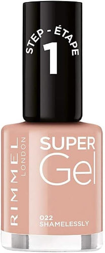 Rimmel Super Gel Nail Polish shade 022 Shamelessly in a warm nude beige with glossy finish