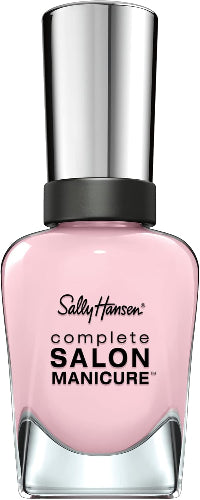 Sally Hansen Complete Salon Manicure 182 Blush Against The World bottle with silver cap, light pink polish shade visible
