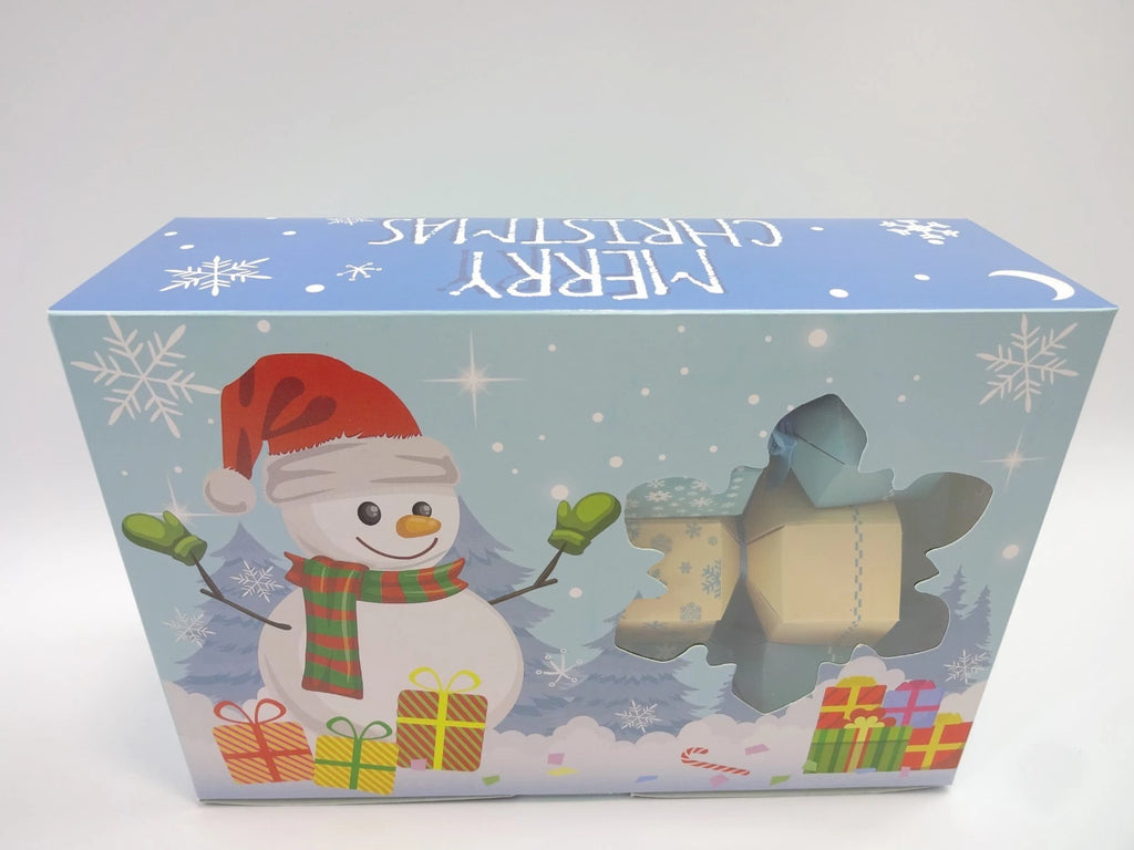 Front view of Maybelline snowman-themed “Merry Christmas” cracker box