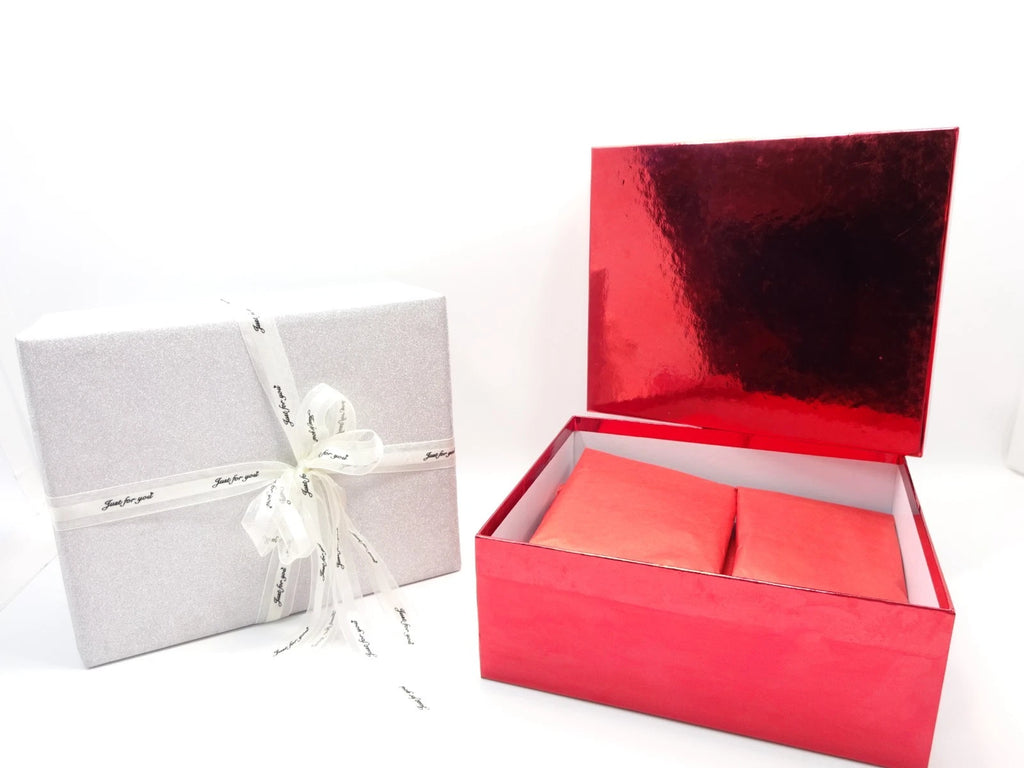 Premium Maybelline Beauty Box Gift Set open with red packaging and brushes – 26 pieces included