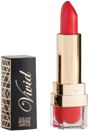 MUA Luxe Vivid Colour Intense Lipstick Hot Chili open bullet lipstick with bold red shade and gold casing