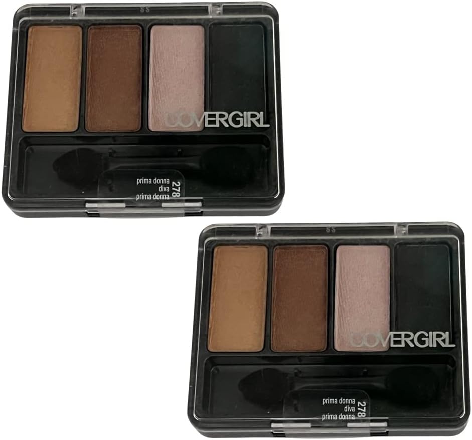 Front view of CoverGirl Eye Enhancers Eye Shadow #278 Prima Donna 4-shade palette featuring warm and smoky tones