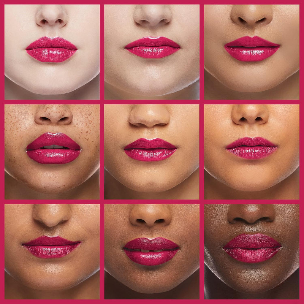 Close-up of multiple skin tones wearing Covergirl Lip Perfection Lipliner 235 Splendid, berry pink finish