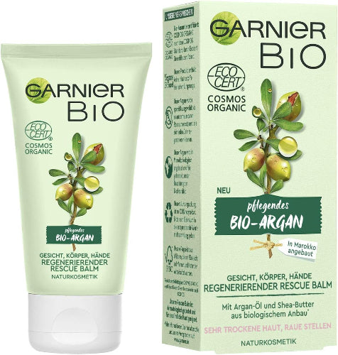 Garnier Bio Argan Rescue Balm natural cosmetics with argan oil and shea butter