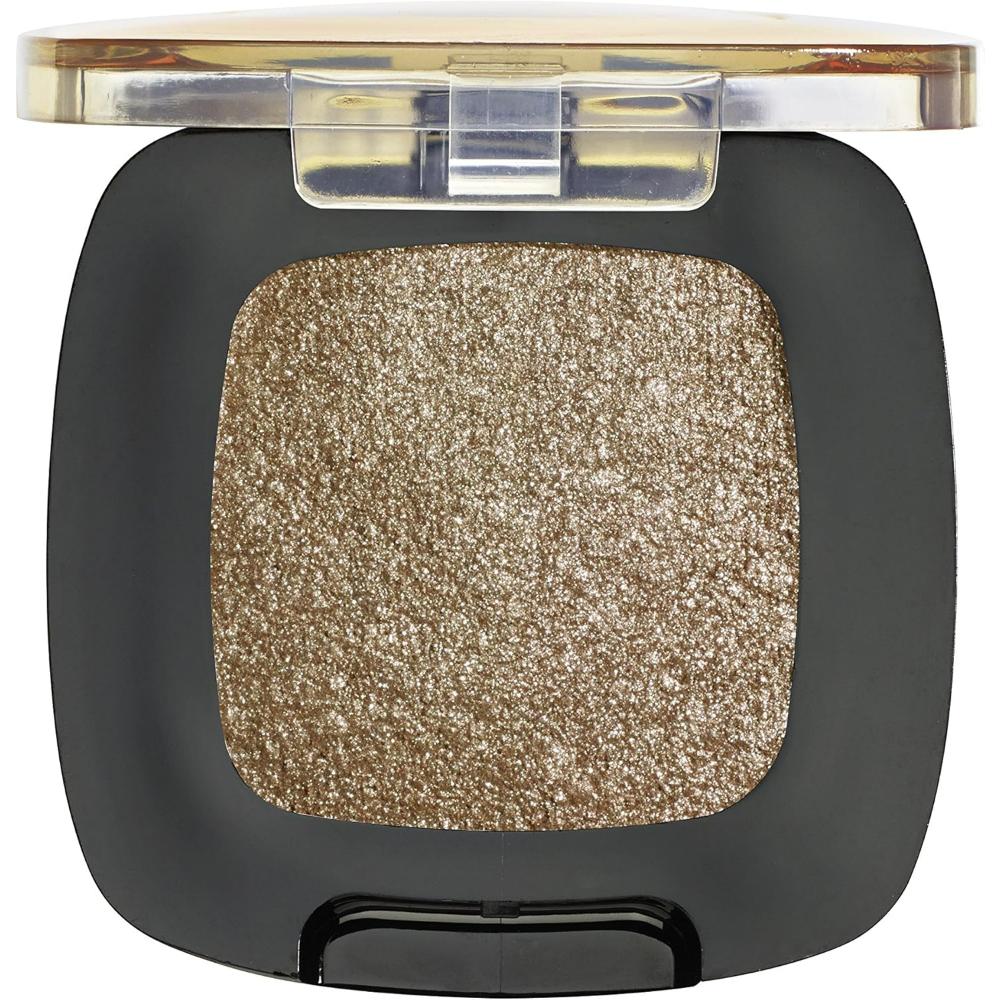 L'Oreal 204 Golden Nude Color Riche Mono Eyeshadow with a shimmery golden tone in a sleek, black compact case