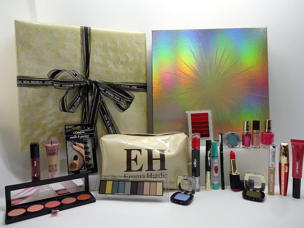 L’Oreal Beauty Blockbuster gift set includes a range of beauty products and a free Emma Hardie cosmetics bag