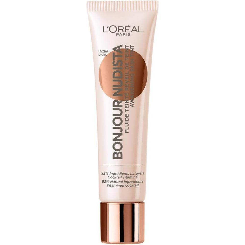 L'Oreal Paris Bonjour Nudista Skin Tint BB Cream in Dark shade, 30ml tube with rose gold cap