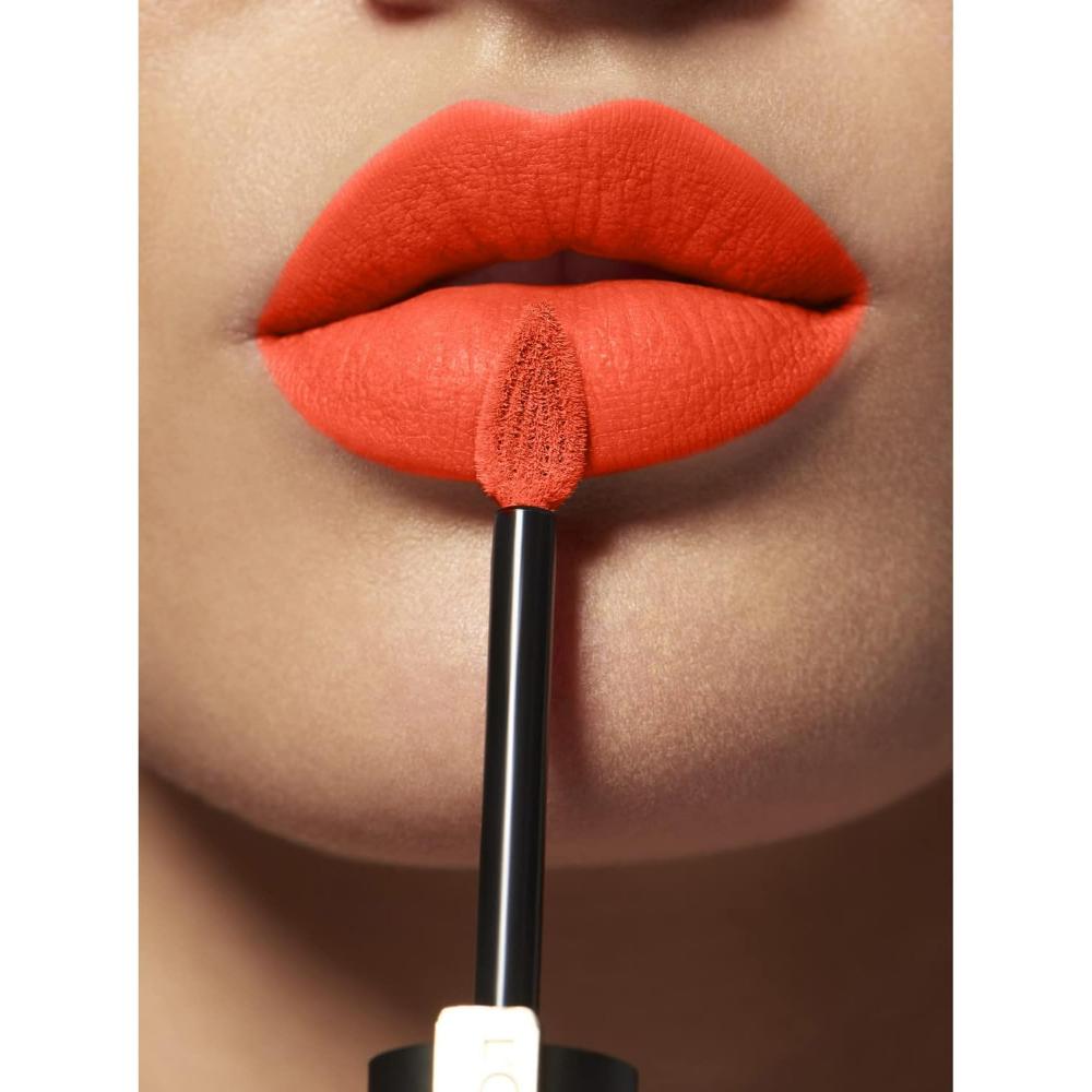 L'Oreal Paris 127 I Revolutionise Rouge Signature Matte Liquid Lipstick being applied on lips