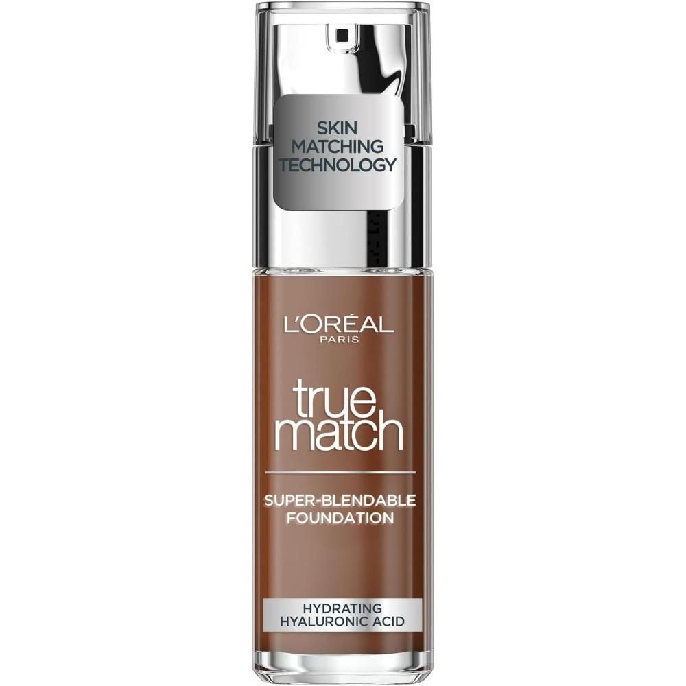 L'Oreal Paris True Match Liquid Foundation 9C Deep Cool, Skincare Infused with Hyaluronic Acid, SPF 17, 30 ml