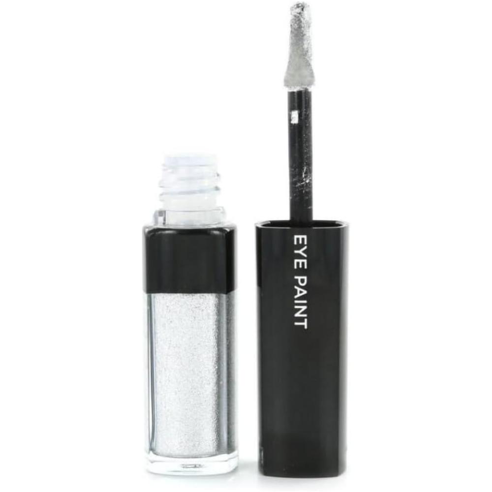 L'Oréal 403 Diamonds Infallible Eye Paint with open applicator showcasing the metallic silver shade