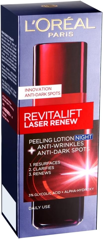Loreal Paris Revitalift Laser Renew Night Peeling Lotion 125ml outside box angle box