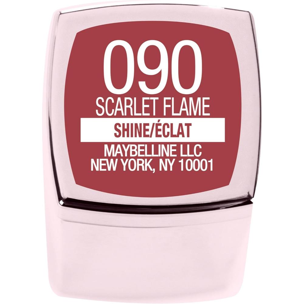 MAYBELLINE Color Sensational Shine Compulsion Lipstick - Scarlet Flame 090 label