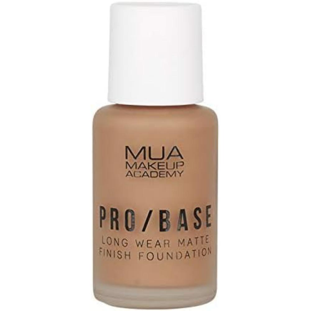 Long Wear Matte Finish Foundation 180 bottle in beige tone with white cap for long-lasting coverage