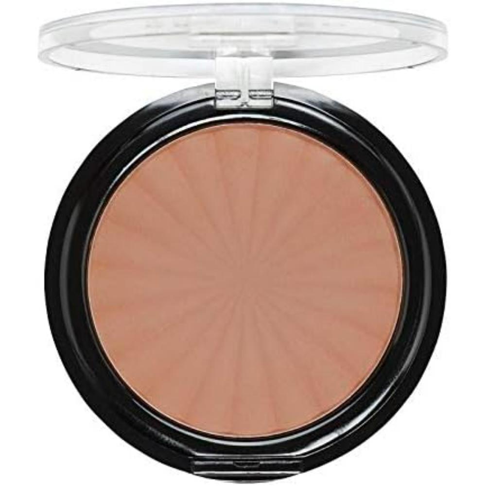 MUA Bronzed Matte Bronzing Powder in Solar 100, compact open showing a warm tan shade