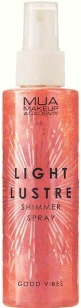 MUA Light Lustre Shimmer Spray Good Vibes lightweight body and face mist with radiant golden shimmer