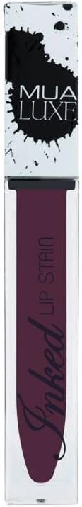 MUA Luxe Inked Lip Stain Dewberry in sleek rectangular clear tube with silver cap