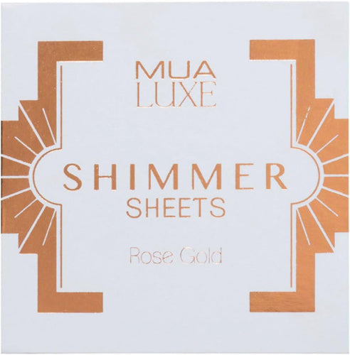 MUA Luxe Shimmer Sheets Highlighting compact in Rose Gold packaging