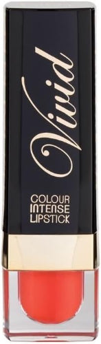 MUA Luxe Vivid Colour Intense Lipstick Burn Baby Burn closed with black and gold luxe packaging showing vivid branding