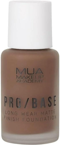 MUA Pro/Base Full Coverage Long Wear Matte Foundation shade 190 Dark bottle closed with white cap