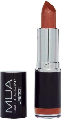 MUA Professional Lipstick Shade 10 in sleek black tube with silver detailing and rich warm brown shade