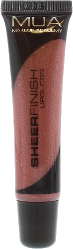 MUA Sheer Finish Lip Gloss tube front view in shade Can’t Stop with shimmer finis