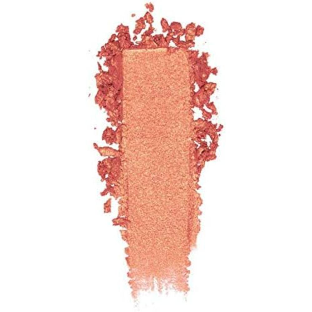 Close-up swatch of MUA Shimmer Silk Highlight Powder (Bright Spark) showing intense shimmer and orange undertone