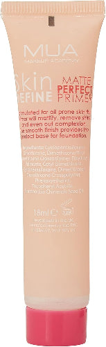 Back of MUA Skin Define Matte Perfect Primer showing product details and ingredients