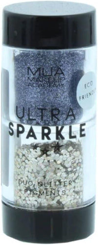 MUA Sparkle Duo Glitter Pigment 6.4g in Explosive – silver and lilac eco-friendly glitter pigments