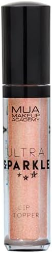 MUA Ultra Sparkle Lip Topper Golden – shimmering gold lip gloss topper with high shine sparkle finish