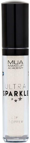 MUA Ultra Sparkle Lip Topper Moonlight shimmering lip gloss topper in clear tube with black cap