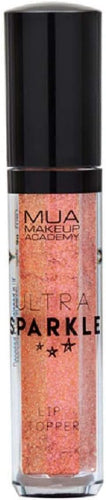 MUA Makeup Academy Ultra Sparkle lip gloss in a clear container with black cap.