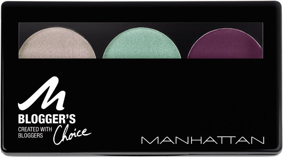 Manhattan Blogger’s Choice Trio Eyeshadow Palette 2 My Precious China with three shimmering shades – pearl white, mint green, and deep plum