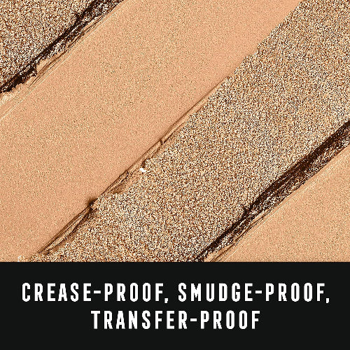 Max Factor Eyeshadow Stick swatch showcasing crease-proof, smudge-proof, and transfer-proof formula.
