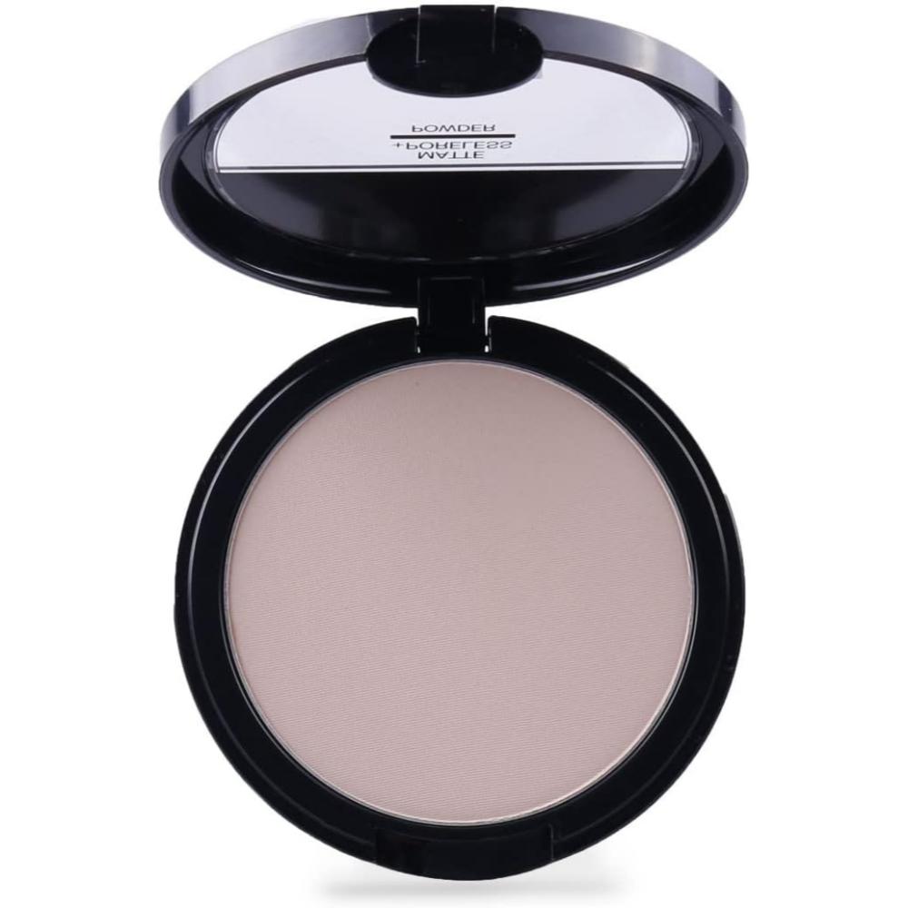 Open compact of Maybelline 120 Classic Ivory Fit Me Matte & Poreless Pressed Powder, revealing the smooth, light ivory shade.