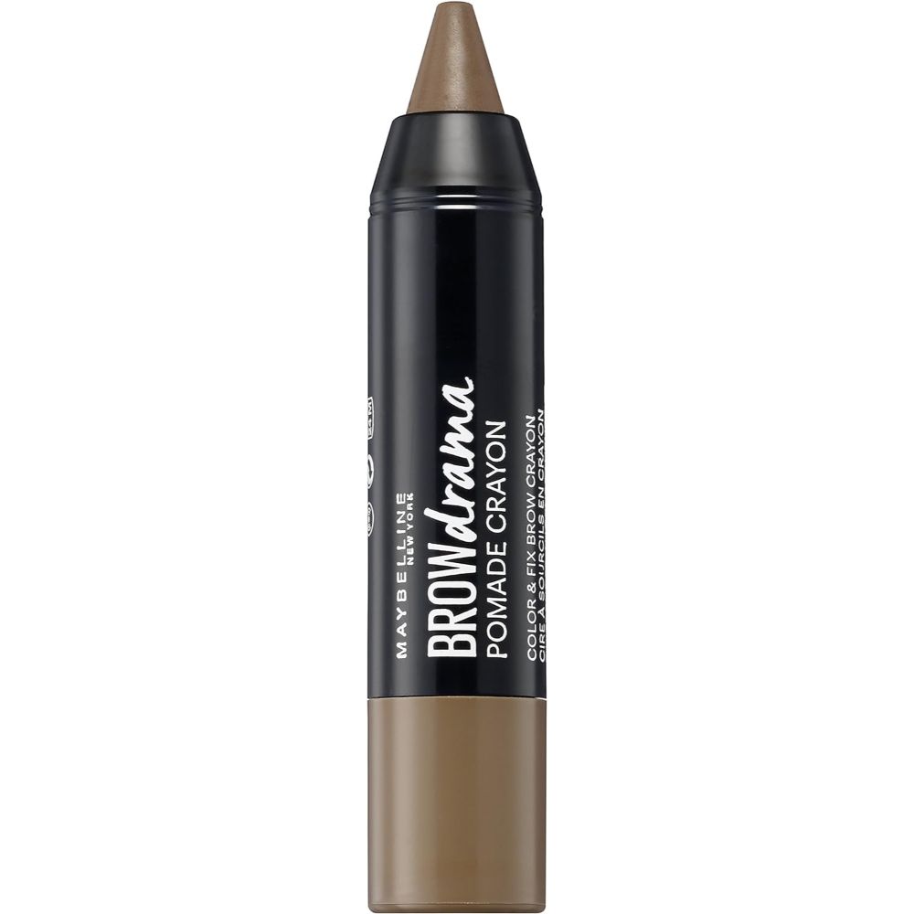 Close-up of the tip of Maybelline Brow Drama Pomade Crayon in Medium Brown

