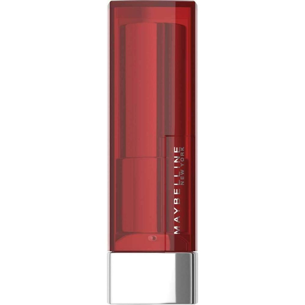 Closed Maybelline Colour Sensational 422 Coral Tonic lipstick showing a stylish red case