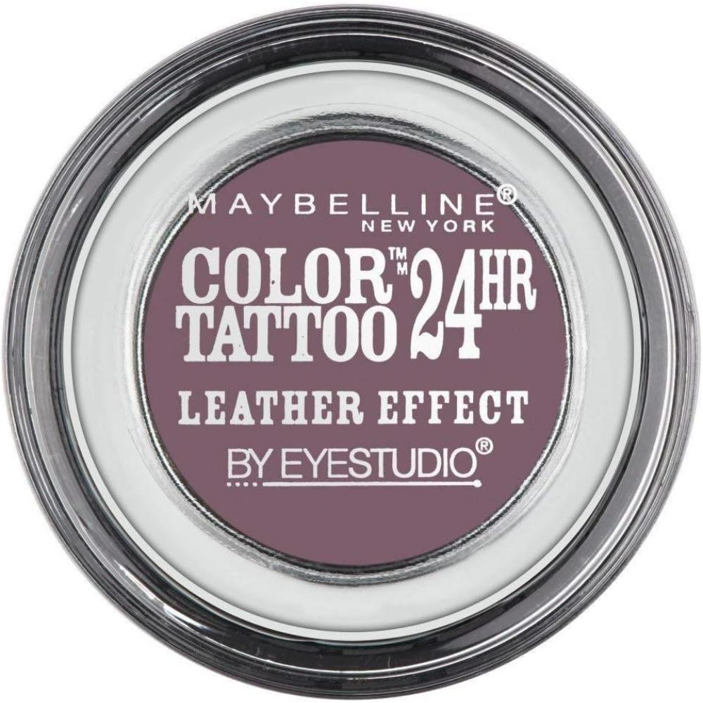 
Maybelline-97-Vintage-Plum-Color-Tattoo-24Hr-Eyeshadow-Pot
Maybelline Vintage Plum Color Tattoo 24Hr Eyeshadow in its round glass pot with a black lid.