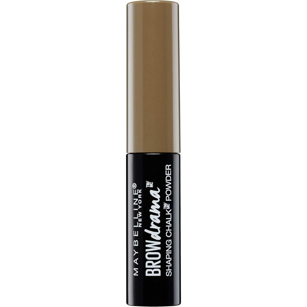 Maybelline Brow Drama Medium Brown Shaping Chalk Powder with cap on, ready for easy storage