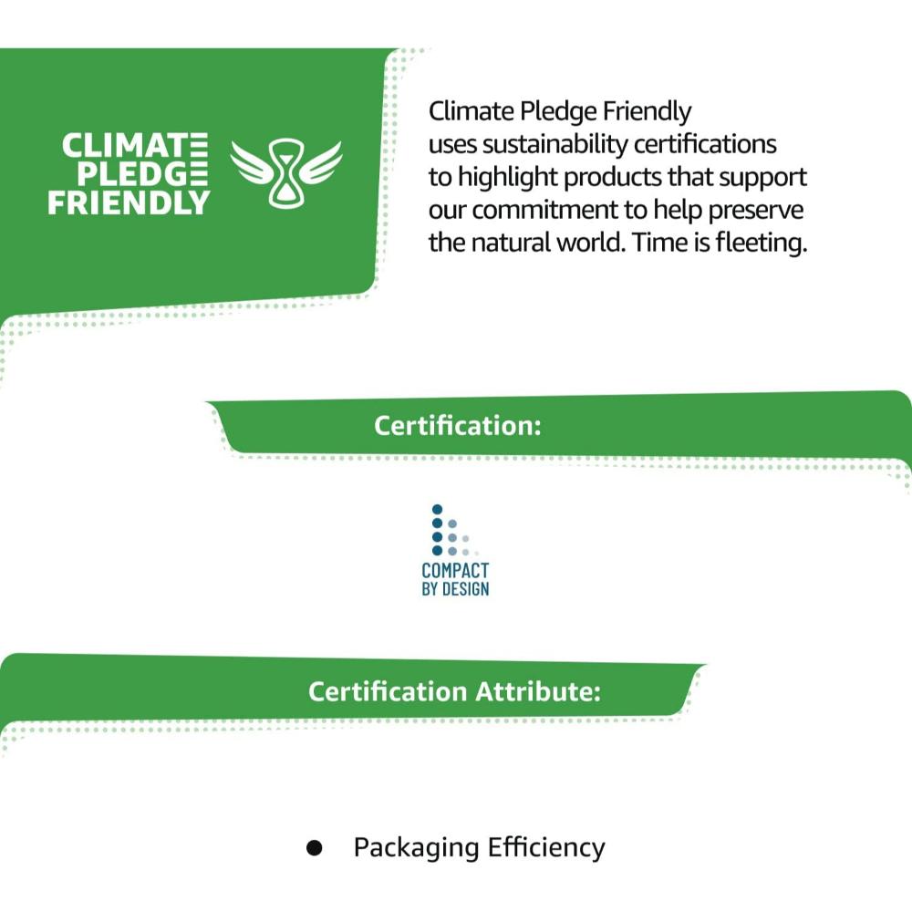 Climate Pledge Friendly certification for Maybelline Brow Precise Fiber Volumizer highlighting eco-friendly packaging