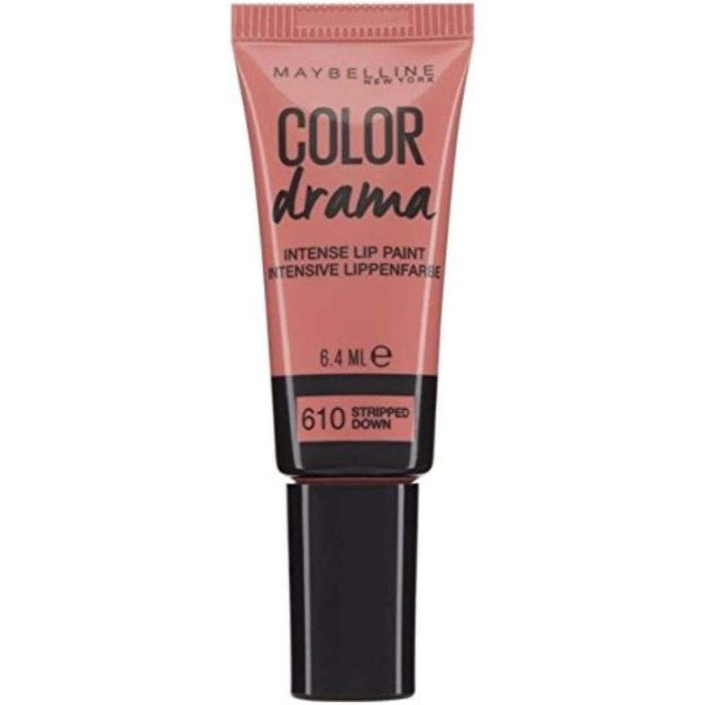 Maybelline Color Drama Intense Lip Paint in shade 610 Stripped Down, in a sleek tube packaging.