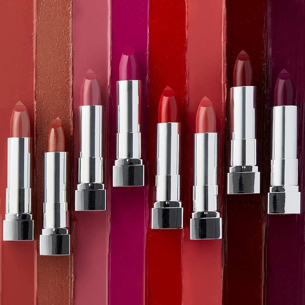 Display of Maybelline Colour Sensational lipsticks in multiple shades arranged vertically