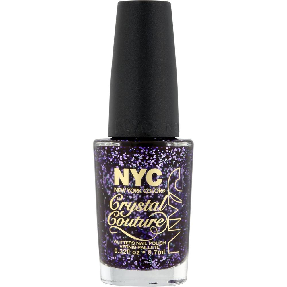 NYC Crystal Couture Glitters Nail Polish, NY Princess, Rich Purple Shade