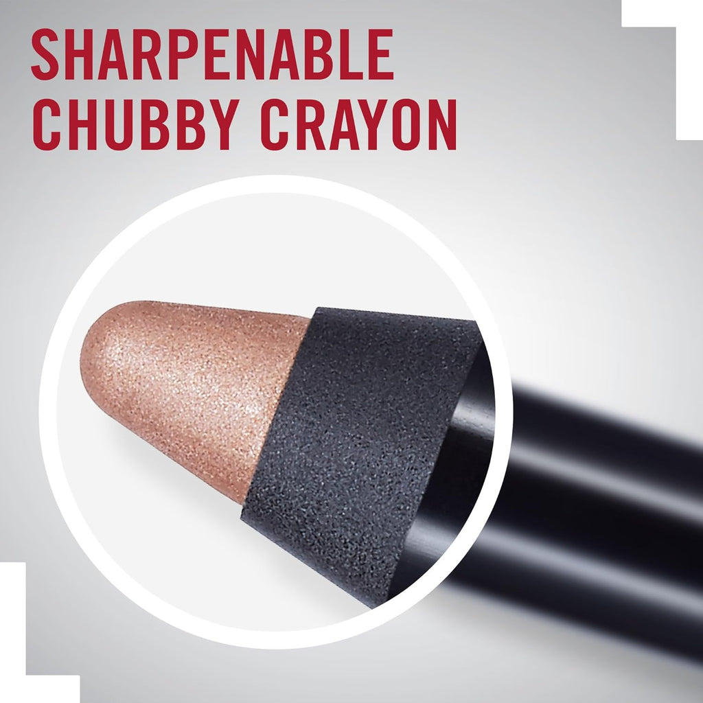 Close-up of Rimmel Scandaleyes Shadow Stick 002 Bulletproof Beige sharpenable creamy tip