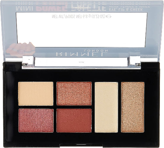 Rimmel London Mini Power Palette 006 Fierce open view with bold reds, neutrals, and highlight tones