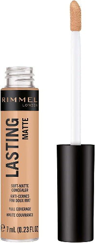 Rimmel Lasting Matte Concealer 030 Sand opened tube with doe-foot applicator 7ml