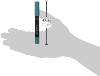 Rimmel 103 Pure Turquoise Scandaleyes Shadow Stick by Kate size reference shown in hand, 0.25g
