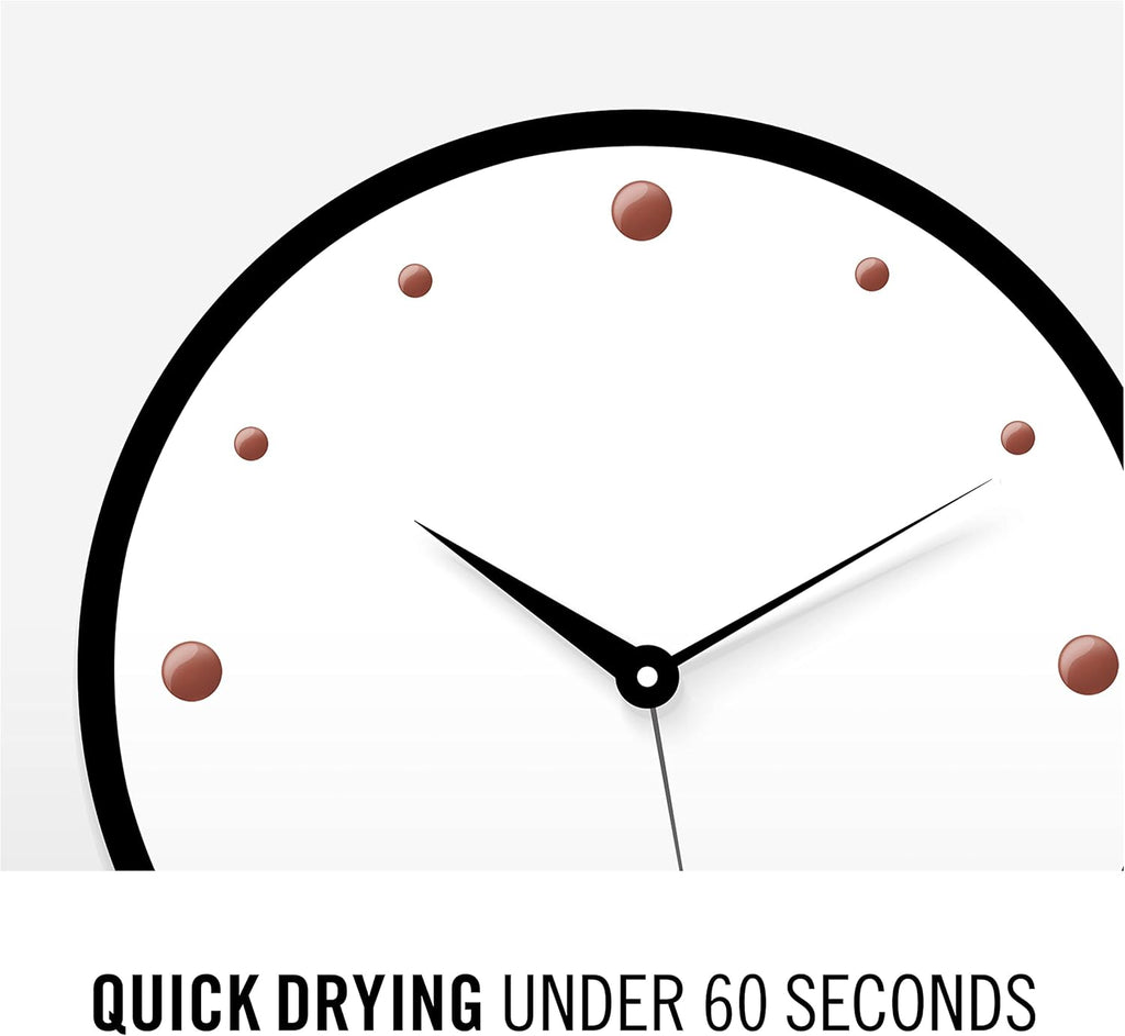 Rimmel 130 Caramel Candy 60 Seconds Super Shine Nail Polish quick dry under 60 seconds illustrated with clock
