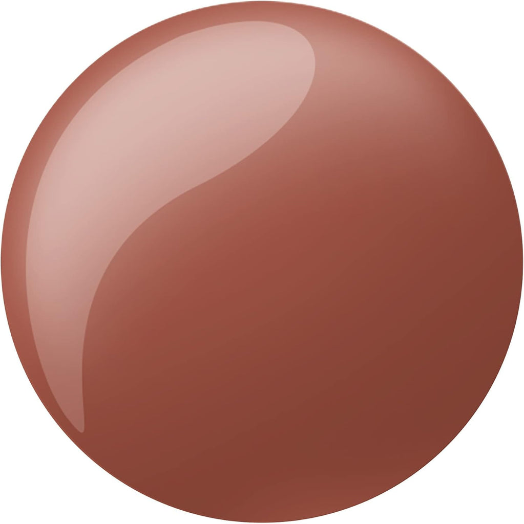 Rimmel 130 Caramel Candy 60 Seconds Super Shine Nail Polish swatch showing rich caramel nude shade with glossy finish
