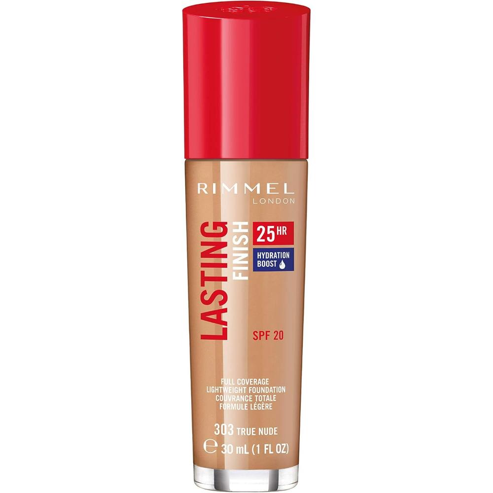 Rimmel 303 True Nude Lasting Finish 25 Hour Foundation bottle with SPF 20