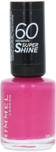 Rimmel London 325 Fuchsianista 60 Seconds Super Shine Nail Polish vibrant fuchsia pink bottle with black cap